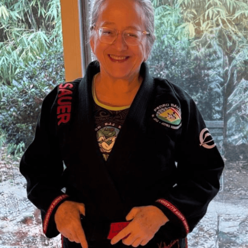 Coach Eva K., Brazilian Jiu-Jitsu Black Belt and instructor at Pedro Sauer Academy in Herndon, Virginia.